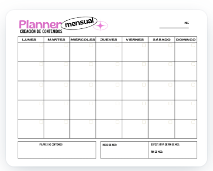 plantilla de calendario semanal de lunes a domingo