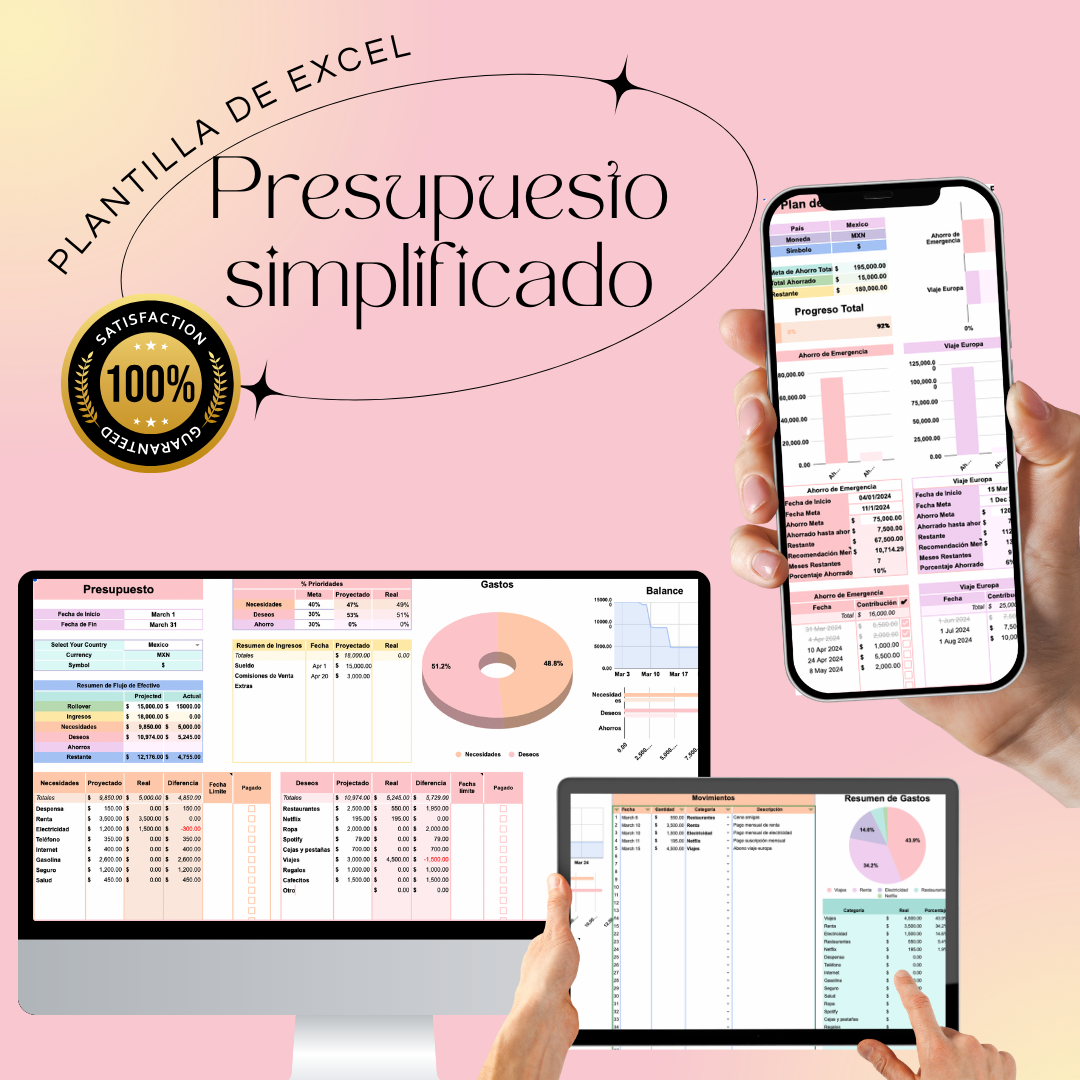 Plantilla para Presupuesto Simplificado - Excel