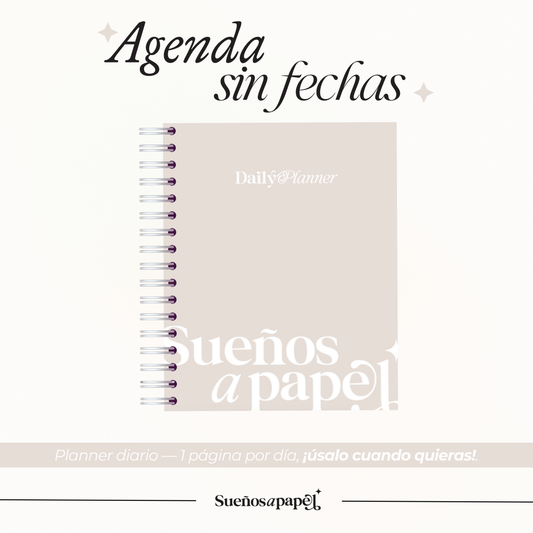 AGENDA SIN FECHAS: Daily Planner Gris