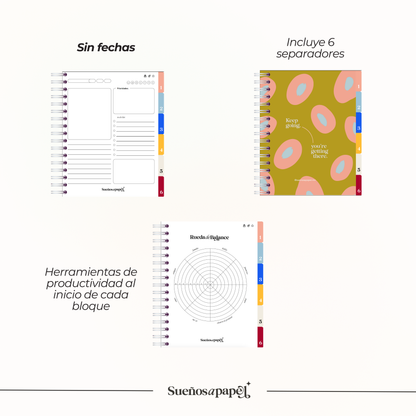 AGENDA SIN FECHAS: Daily Planner Gris