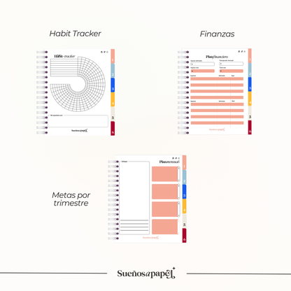 AGENDA SIN FECHAS: Daily Planner Gris