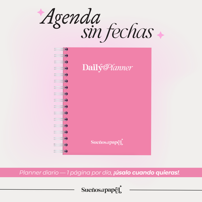 AGENDA SIN FECHAS: Daily Planner Rosa Mexicano