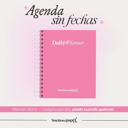 AGENDA SIN FECHAS: Daily Planner Rosa Mexicano
