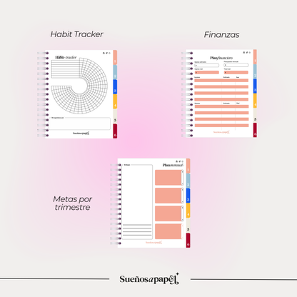 AGENDA SIN FECHAS: Daily Planner Rosa Mexicano
