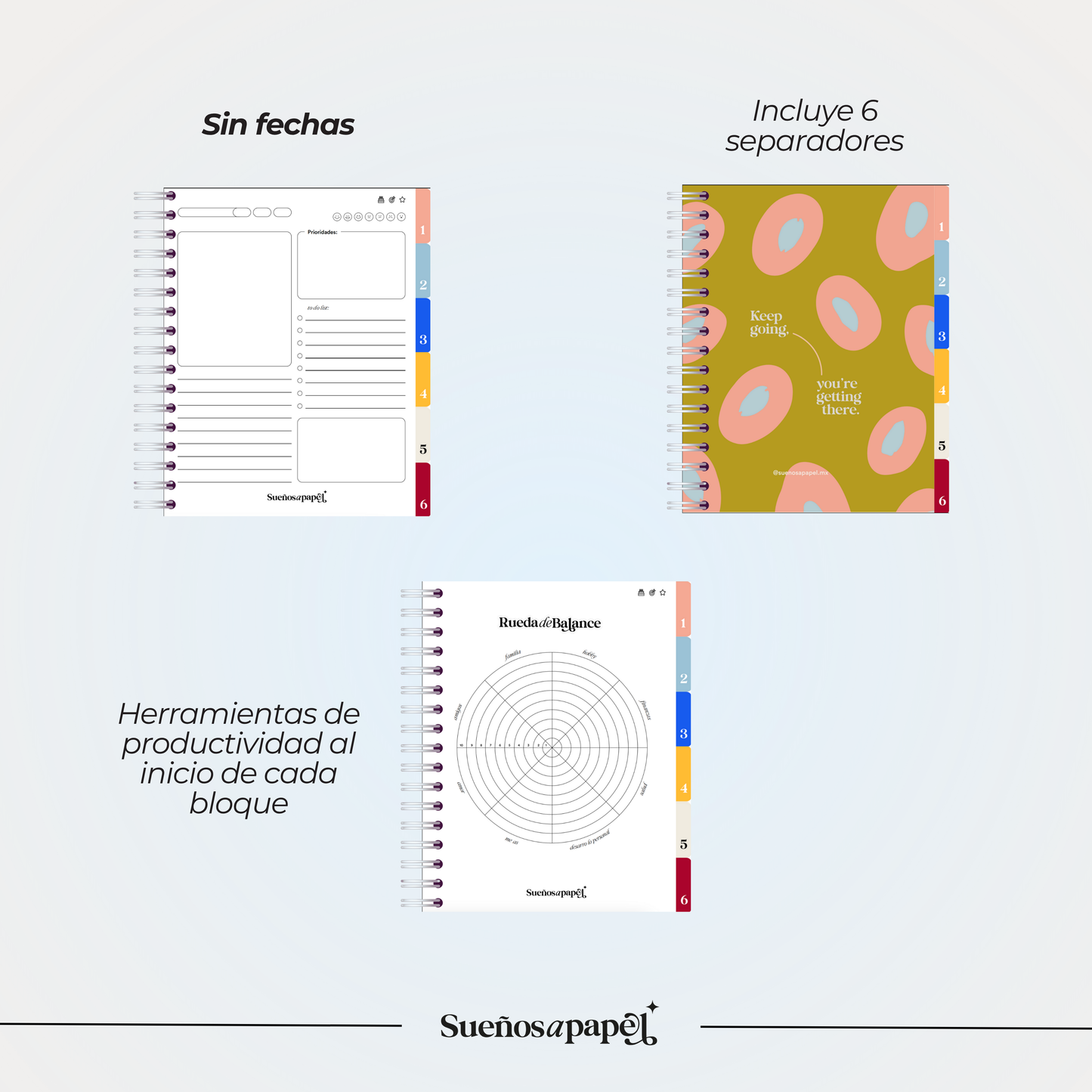 AGENDA SIN FECHAS: Daily Planner Vino Tinto