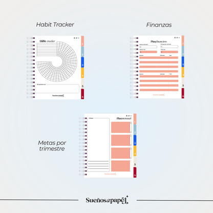 AGENDA SIN FECHAS: Daily Planner Vino Tinto