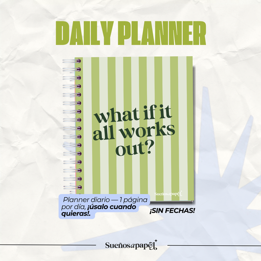 AGENDA SIN FECHAS | Daily Planner- Green Stripes