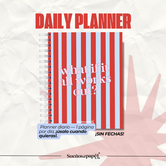 AGENDA SIN FECHAS | Daily Planner- Red Stripes