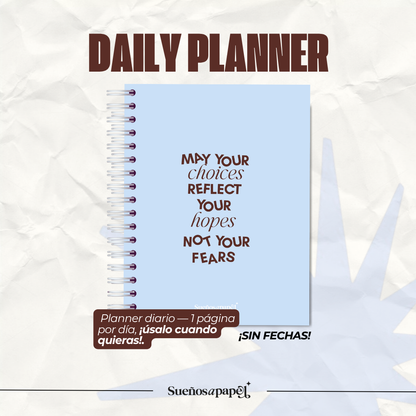 AGENDA SIN FECHAS | Daily Planner-  Baby Blue
