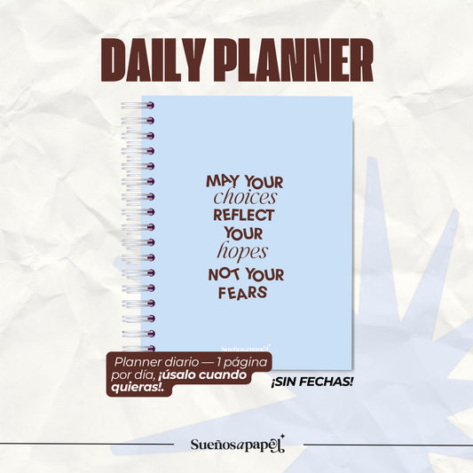 AGENDA SIN FECHAS | Daily Planner-  Baby Blue