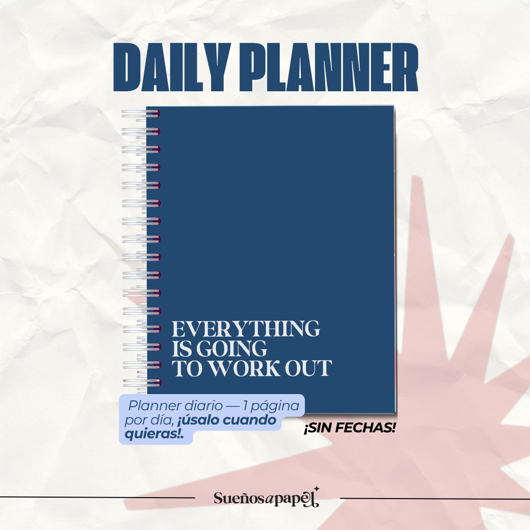 AGENDA SIN FECHAS | Daily Planner- Navy Blue