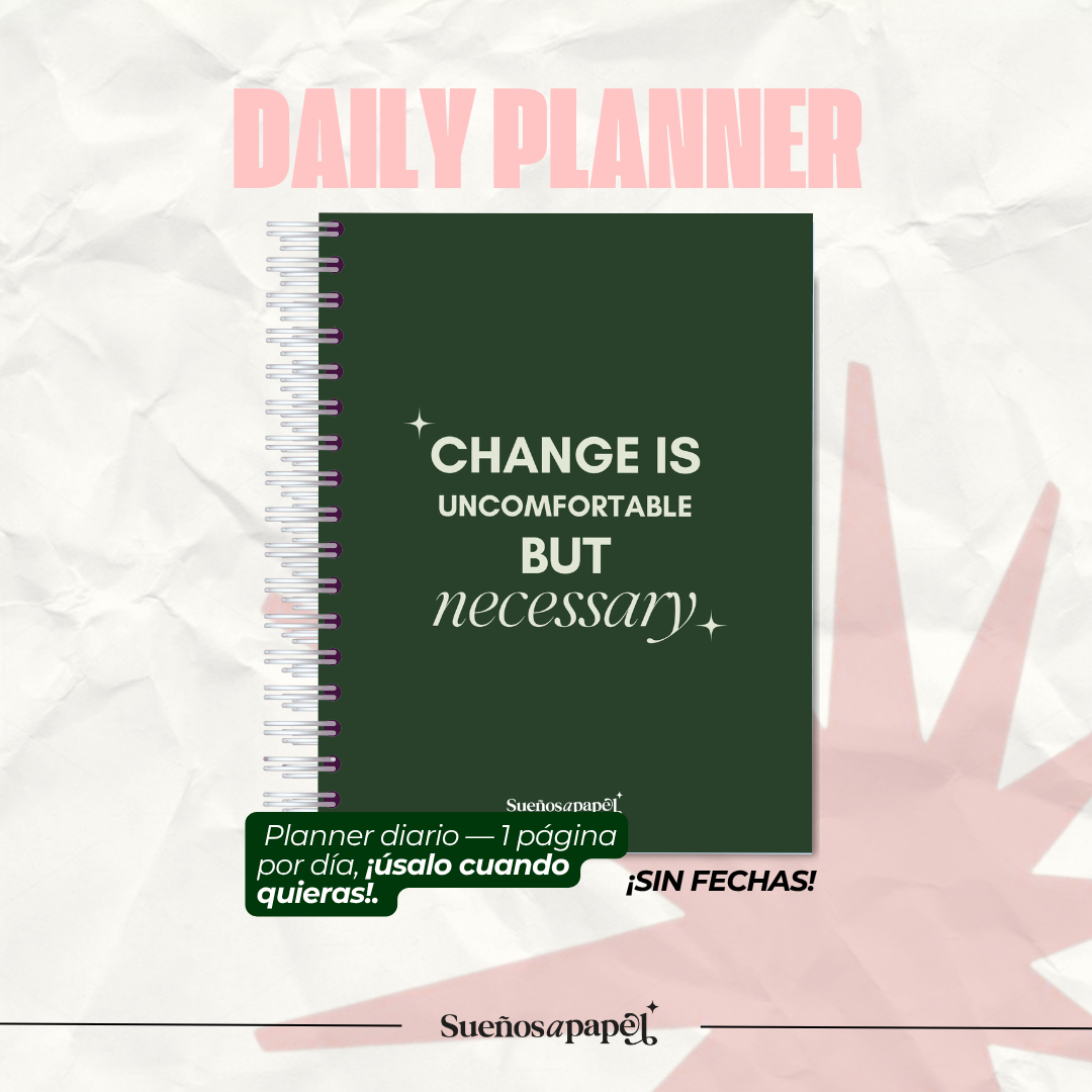 AGENDA SIN FECHAS | Daily Planner- Verde Militar
