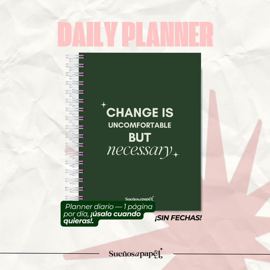 AGENDA SIN FECHAS | Daily Planner- Verde Militar