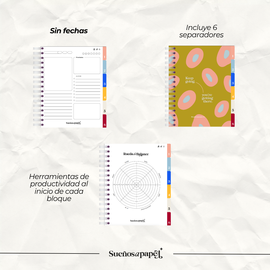 AGENDA SIN FECHAS | Daily Planner- Navy Blue