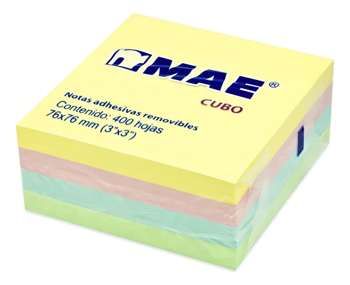 Cubo Notas Adhesivas 400 Hojas Mae