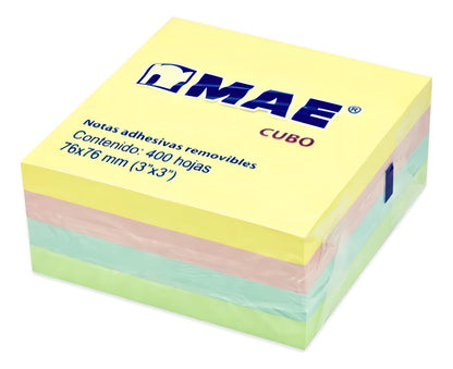 Cubo Notas Adhesivas 400 Hojas Mae