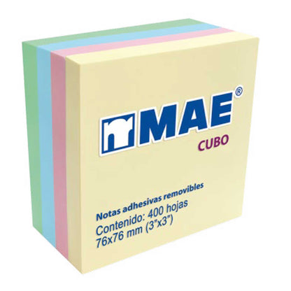 Cubo Notas Adhesivas 400 Hojas Mae