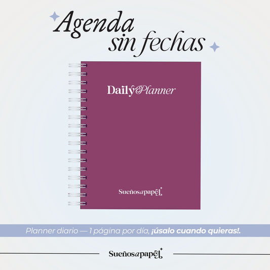 AGENDA SIN FECHAS: Daily Planner Vino Tinto